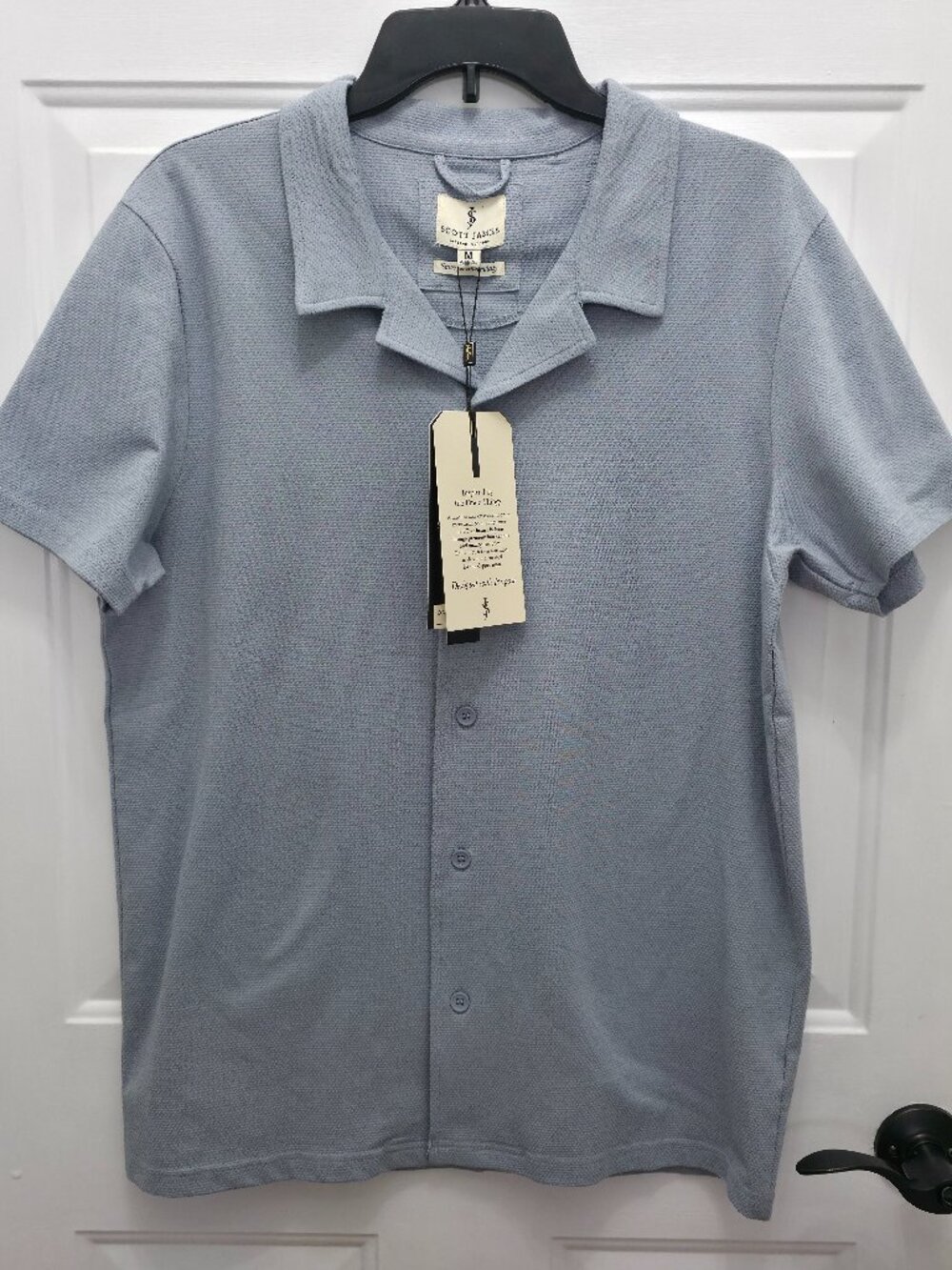 NWT Scott James England Men's Textured Button Up Shirt Size M